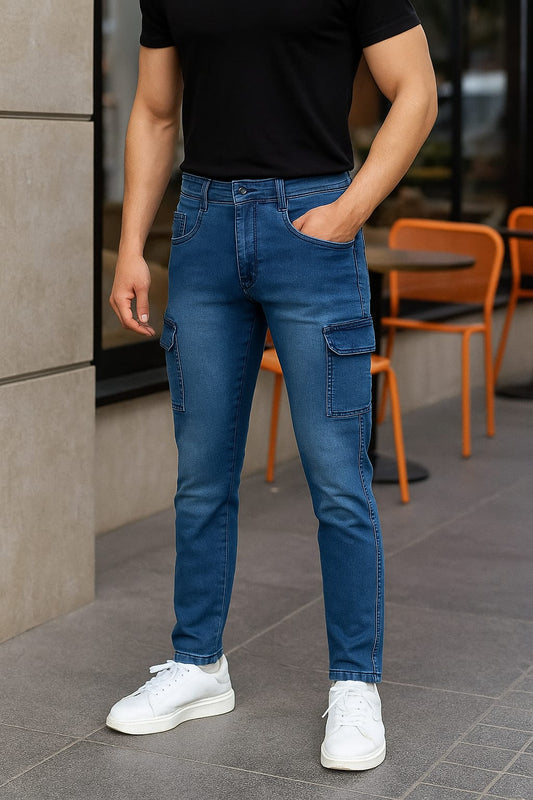 cargo jean The jeans multiple pockets cargo pockets  casual and trendy